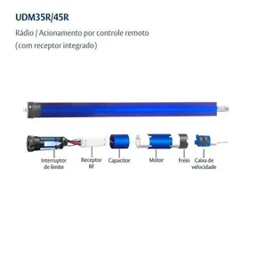 Motor Persiana Bolt Controle remoto Udm-35r 32kg P/tubo 40mm Udinese  Automação - Automatizador de Portão - Magazine Luiza